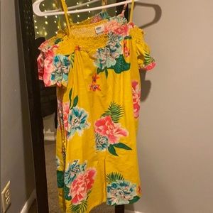 Sun dress (yellow and floral)